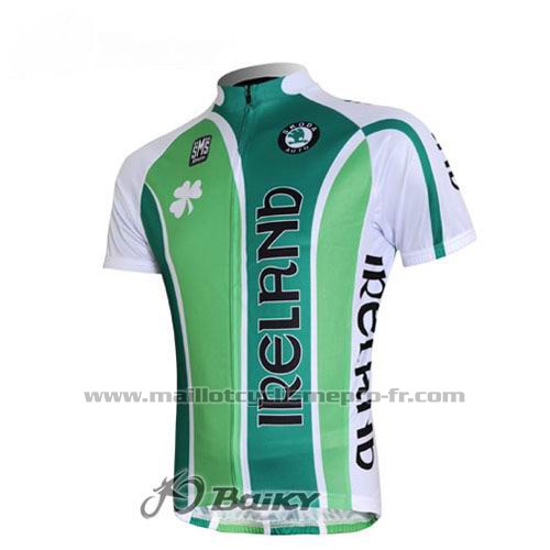 2012 Maillot Cyclisme Irlande Blanc et Vert Manches Courtes et Cuissard